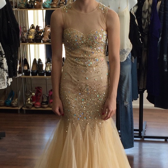 Champagne Prom Dress - Picture 2 of 4